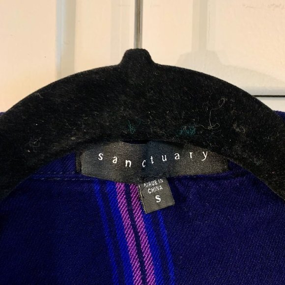 Sanctuary Blue-Purple Plaid Boyfriend Button Shirt - Picture 3 of 3